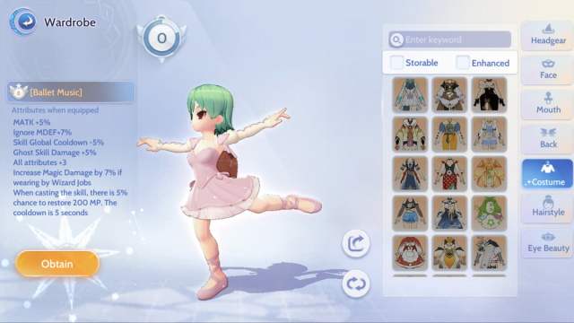 Ballet Music costume in Ragnarok Origin