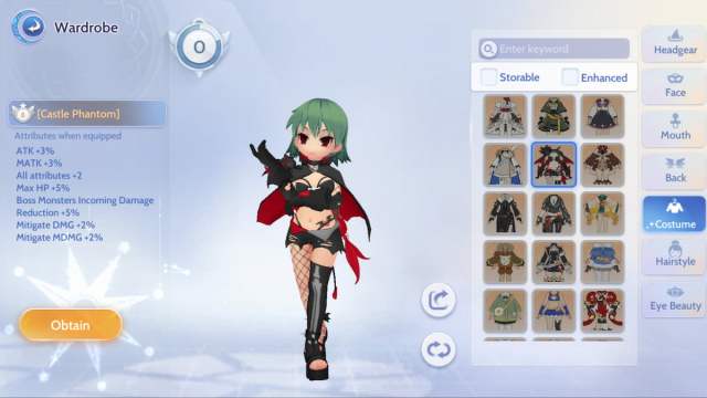 Castle Phantom costume in Ragnarok Origin