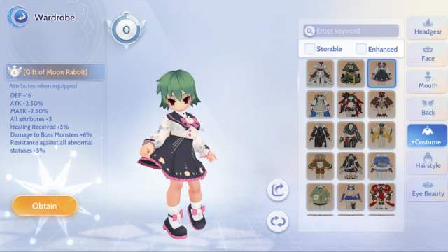 Gift of Moon Rabbit costume in Ragnarok Origin