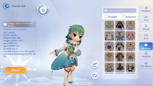 Magic Robe of Stars and Moon costume in Ragnarok Origin