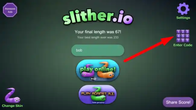 Slither IO redeem codes