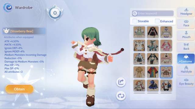 Strawberry Bear costume in Ragnarok Origin